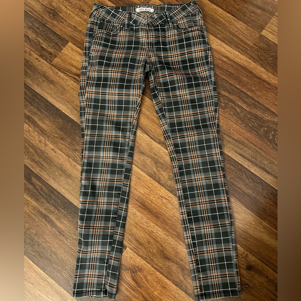 Hot Kiss Black/Orange Plaid pants